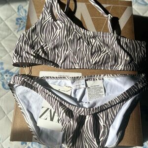 Zara Monochrome Zebra Bikini Set